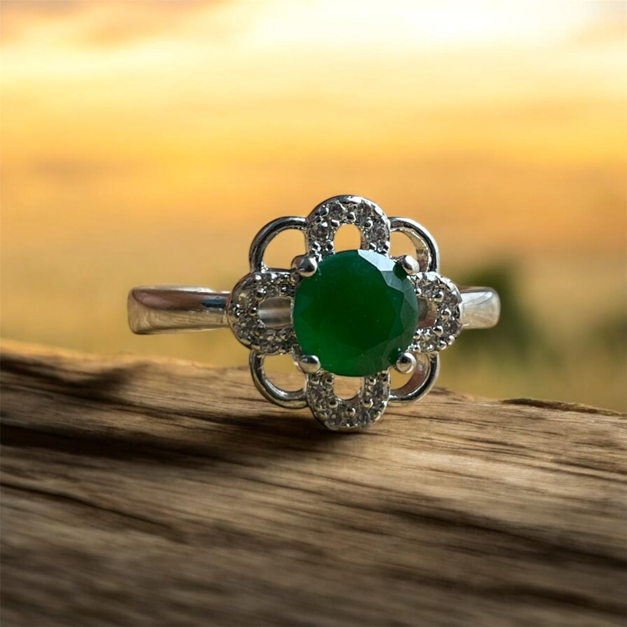 Emerald Blossom Ring