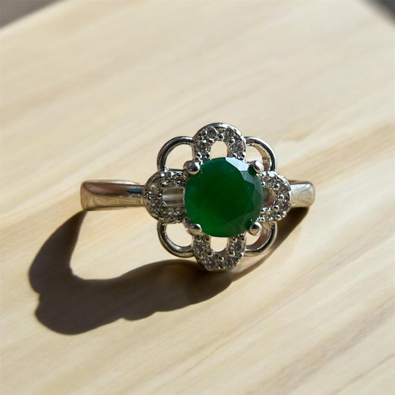 Emerald Blossom Ring